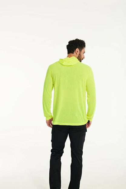Men's HiVis UPF Hooded Long Sleeve Tee  - Cat Footwear Men