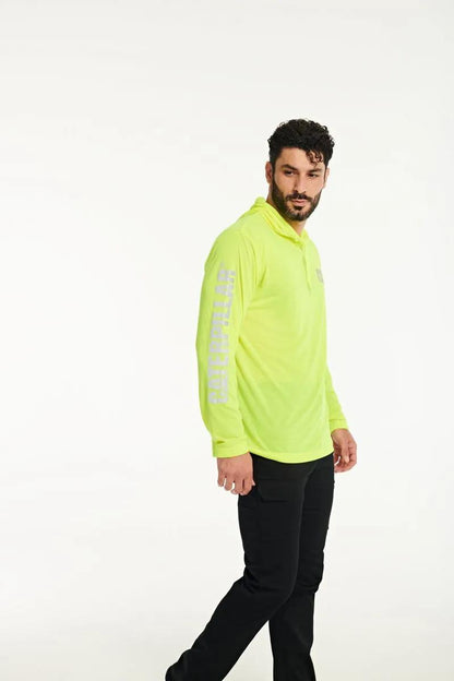 Men's HiVis UPF Hooded Long Sleeve Tee  - Cat Footwear Men
