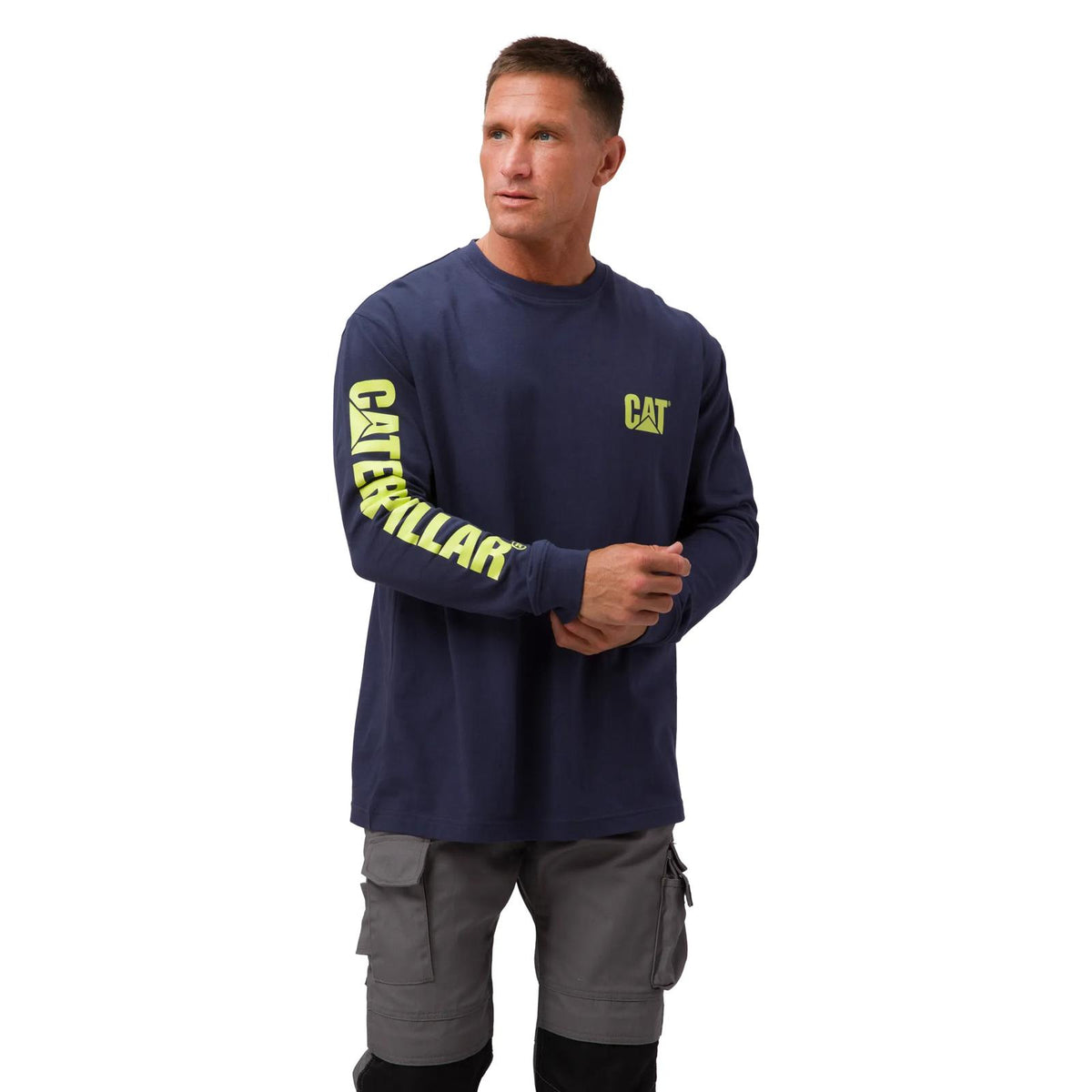 Men's Trademark Banner Long Sleeve Tee  - Cat Footwear Men