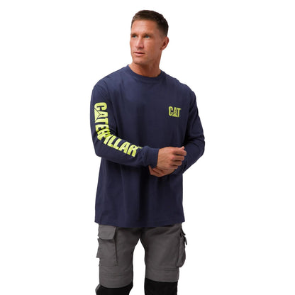 Men's Trademark Banner Long Sleeve Tee  - Cat Footwear Men