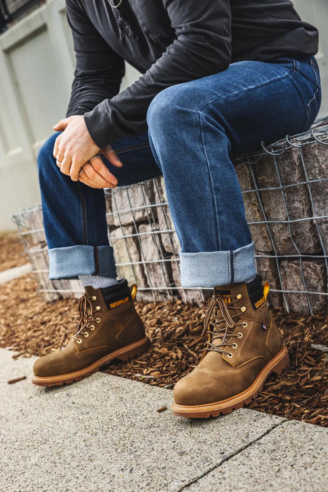 Men's Second Shift USA 6" Waterproof Steel Toe Work Boot  - Cat Footwear Men