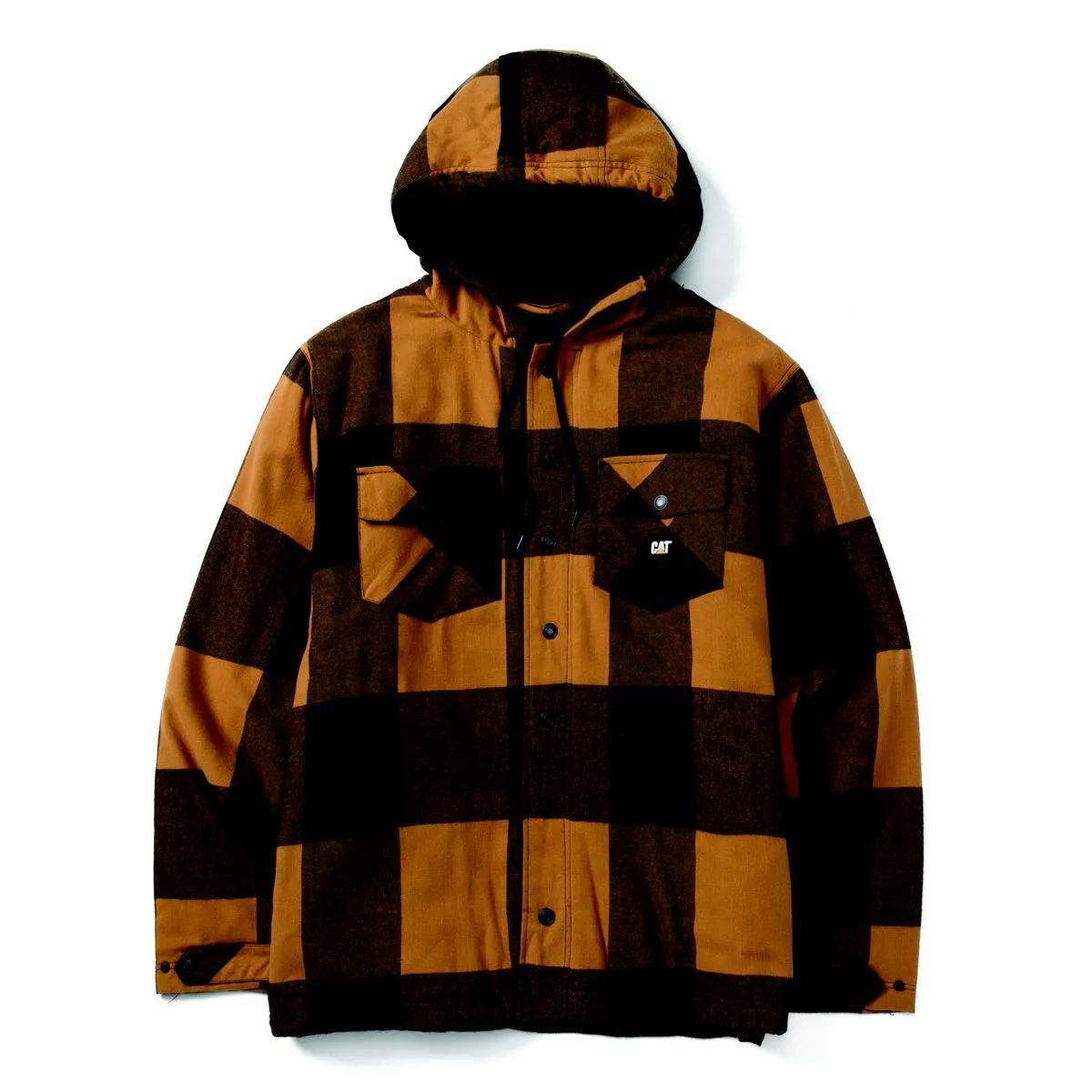 Men's Hooded Flannel Shirt Jacket  - Cat Footwear Sale|Men
