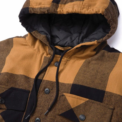 Men's Hooded Flannel Shirt Jacket  - Cat Footwear Sale|Men