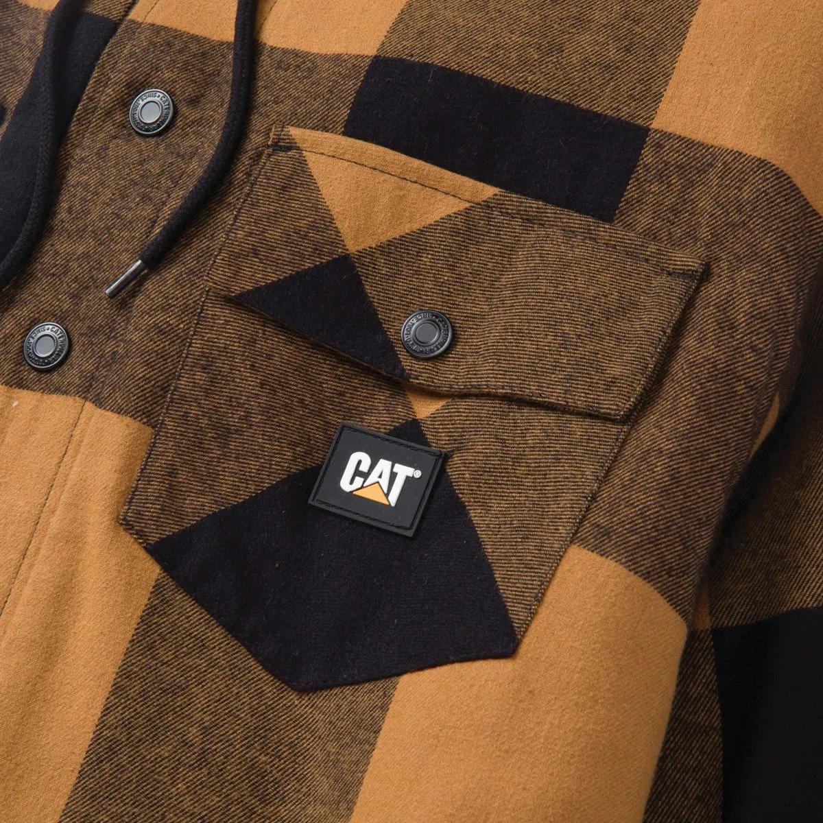 Men's Hooded Flannel Shirt Jacket  - Cat Footwear Sale|Men
