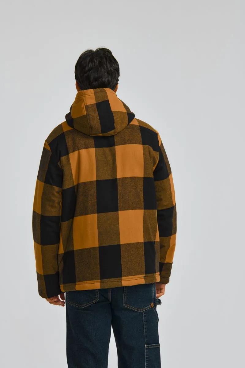 Men's Hooded Flannel Shirt Jacket  - Cat Footwear Sale|Men