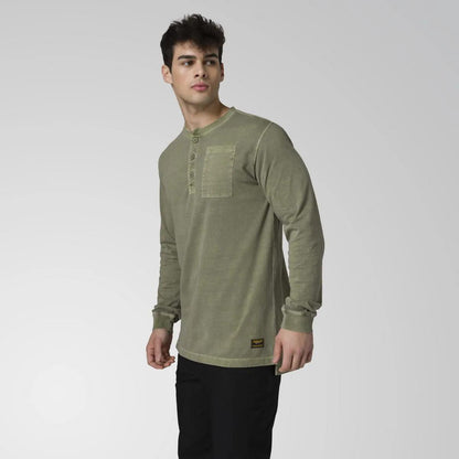 Men's Pigment Dye Long Sleeve Henley  - Cat Footwear Men