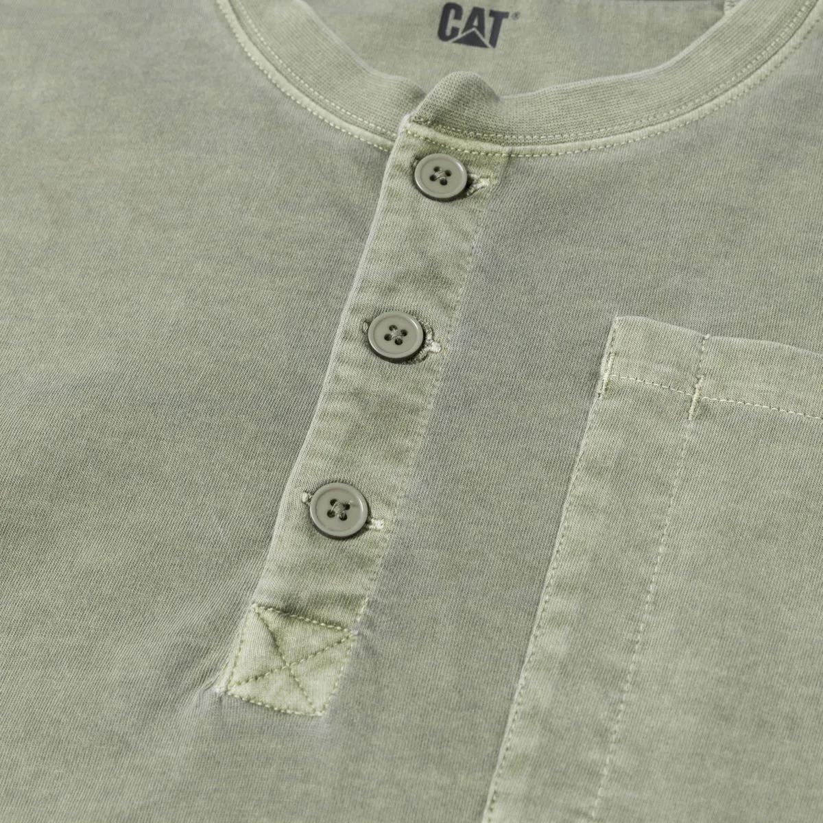 Men's Pigment Dye Long Sleeve Henley  - Cat Footwear Men