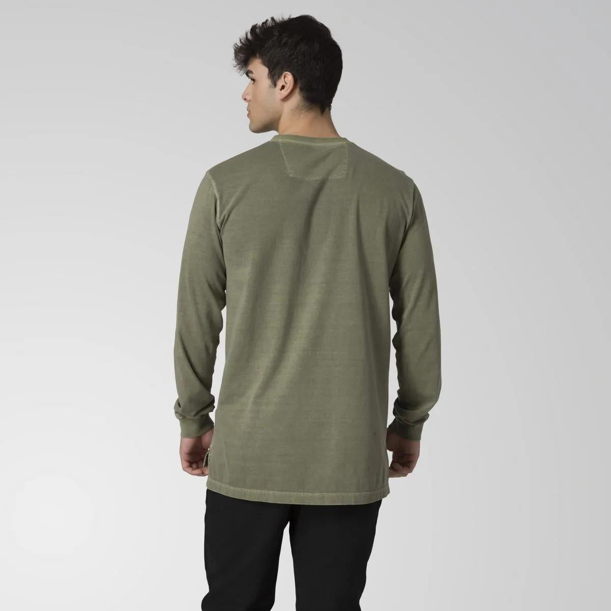 Men's Pigment Dye Long Sleeve Henley  - Cat Footwear Men