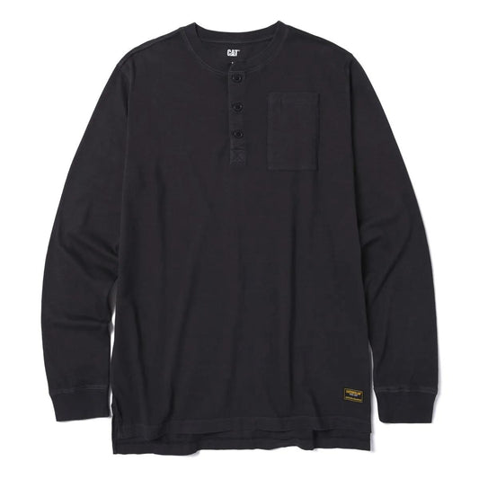 Men's Pigment Dye Long Sleeve Henley  - Cat Footwear Men