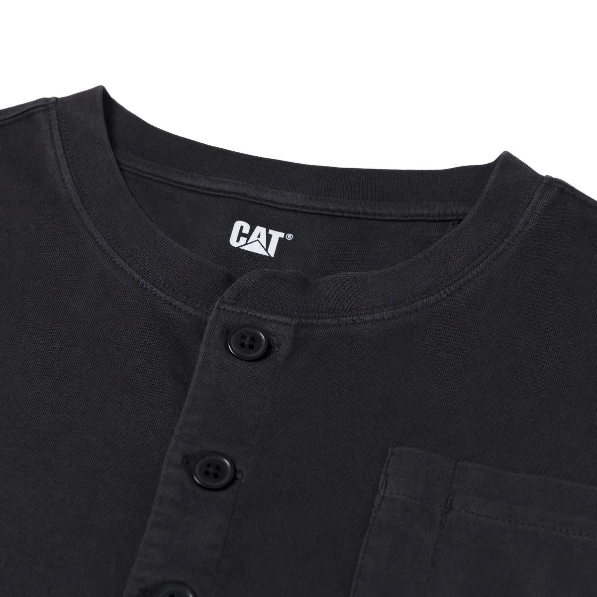 Men's Pigment Dye Long Sleeve Henley  - Cat Footwear Men