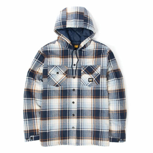 Men's Hooded Flannel Shirt Jacket  - Cat Footwear Men